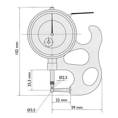 Dial pipe gauge 0-10x0,01 mm